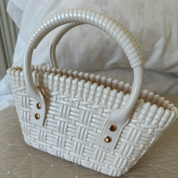 Small wicker tote handbag - Picture 4 of 5